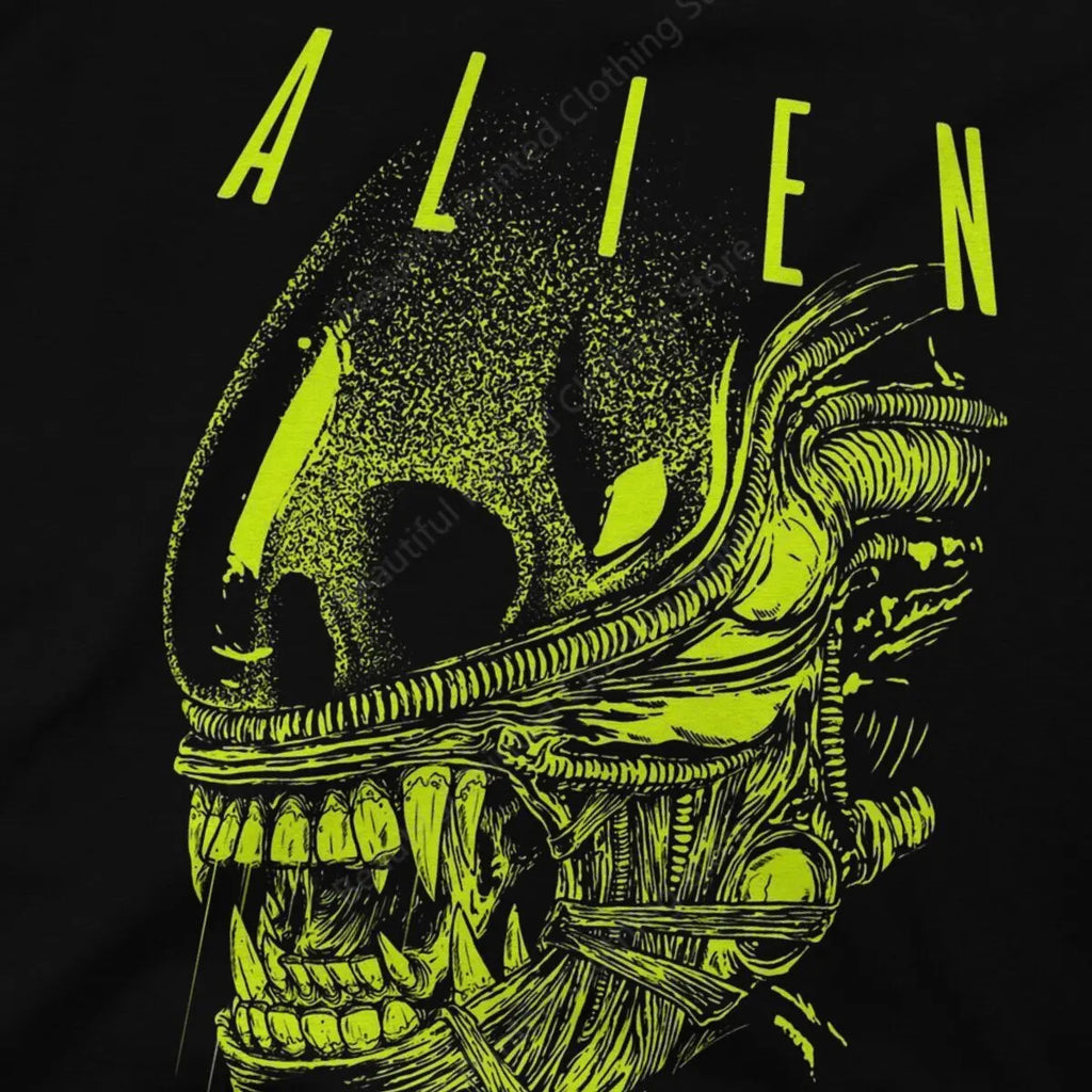 Neon Cyberpunk Alien Graphic Streetwear T-Shirt