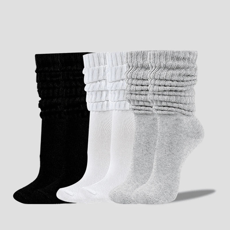 The "Soft-Stack" Slouch Socks (3-Pack) – Women's Trendy Pile-Up Mid-Length Socks