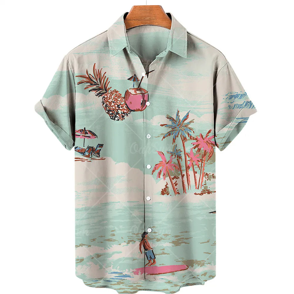 The "Sakura Breeze" Unisex Hawaiian Shirt – Summer Sakura Pattern Short Sleeve