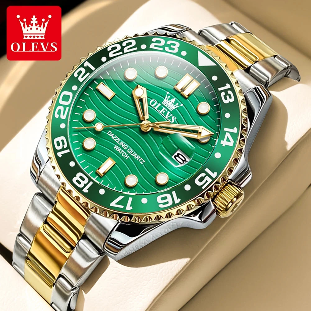 OLEVS Luxury Stainless Steel Quartz Watch