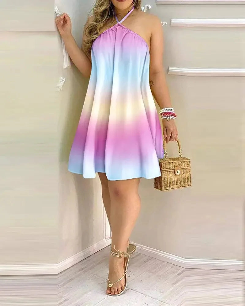 Lunar Eclipse Floral Halter Dress