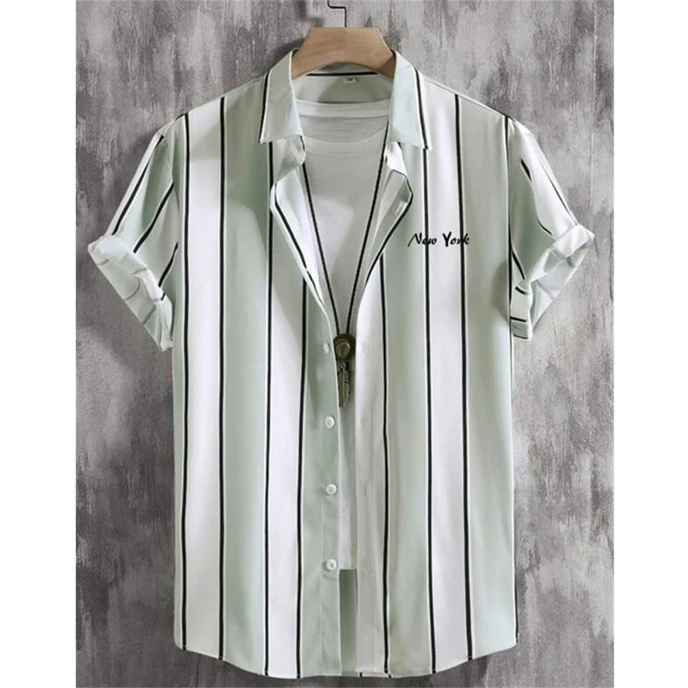 The "Oasis" 3D Geometric Resort Shirt – Summer Loose Casual Hawaiian Top
