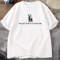 Retro Religious Graphic Print Cotton T-Shirt