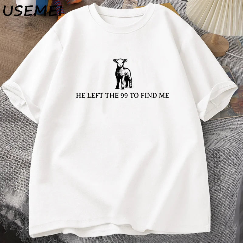 Retro Religious Graphic Print Cotton T-Shirt