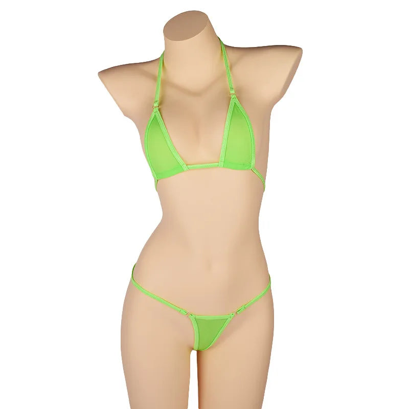 Siren Minimalist Micro Bikini Set – Adjustable Bandage Brazilian Swimwear