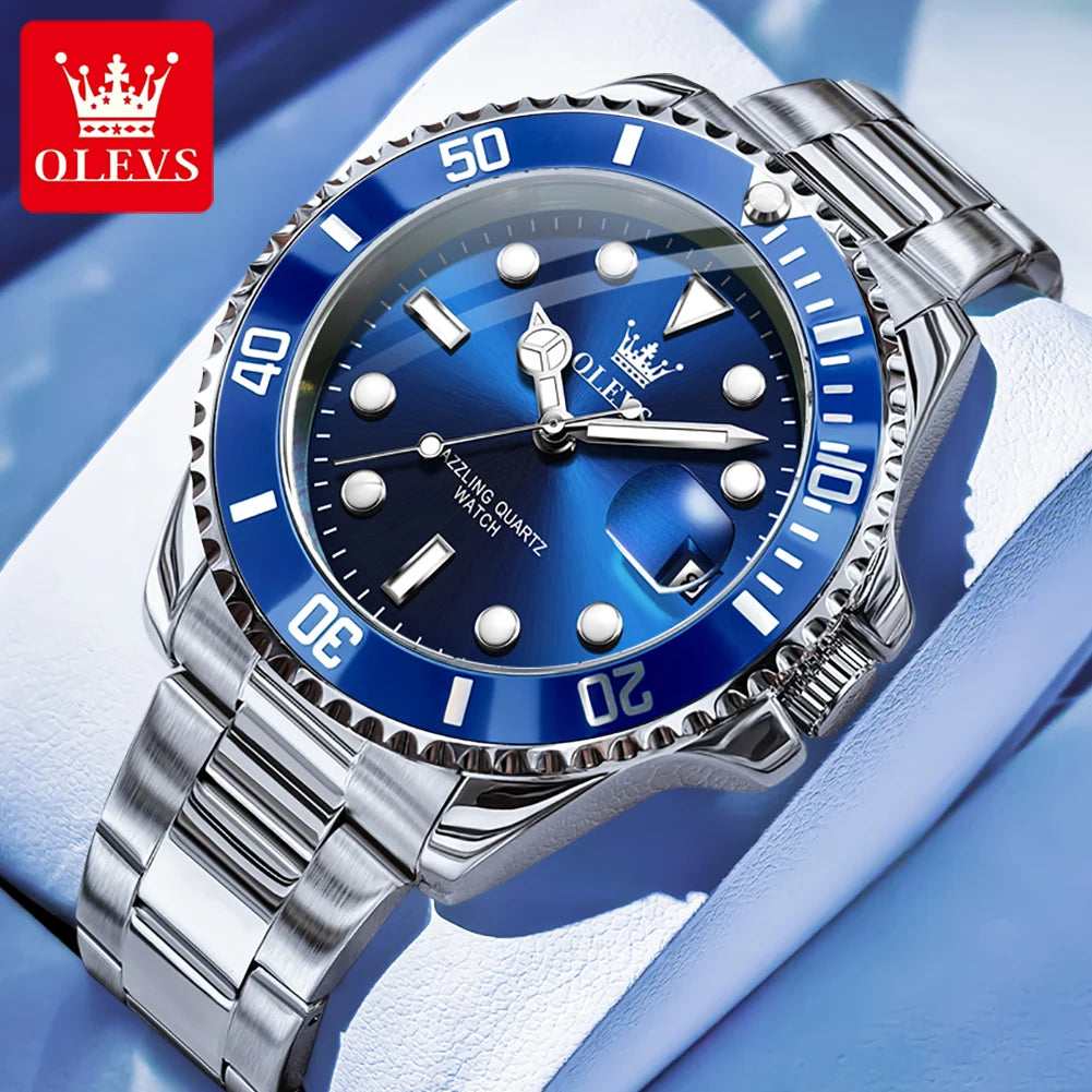 OLEVS Luxury Stainless Steel Quartz Watch