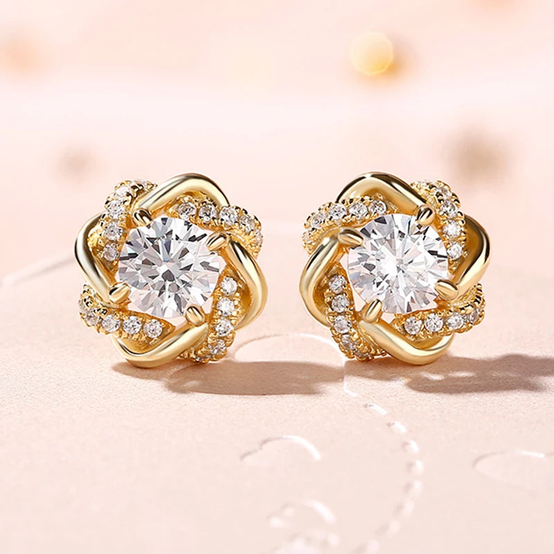 The "Aura Spark" Dainty Stud Earrings – Luxury Cubic Zirconia Bridal Jewelry