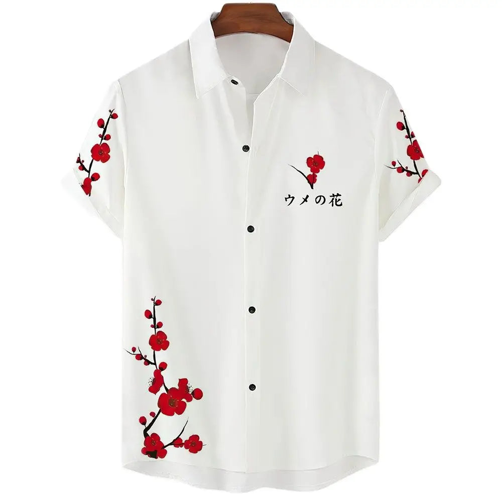 The "Sakura Breeze" Unisex Hawaiian Shirt – Summer Sakura Pattern Short Sleeve