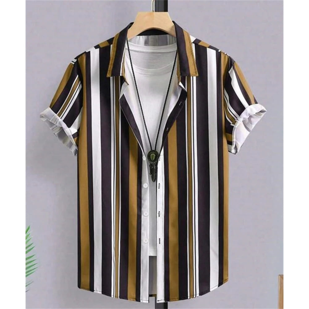The "Oasis" 3D Geometric Resort Shirt – Summer Loose Casual Hawaiian Top