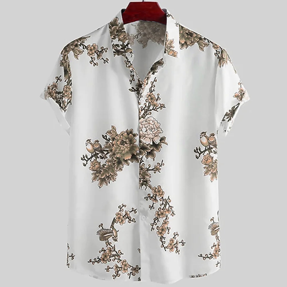 The "Sakura Breeze" Unisex Hawaiian Shirt – Summer Sakura Pattern Short Sleeve