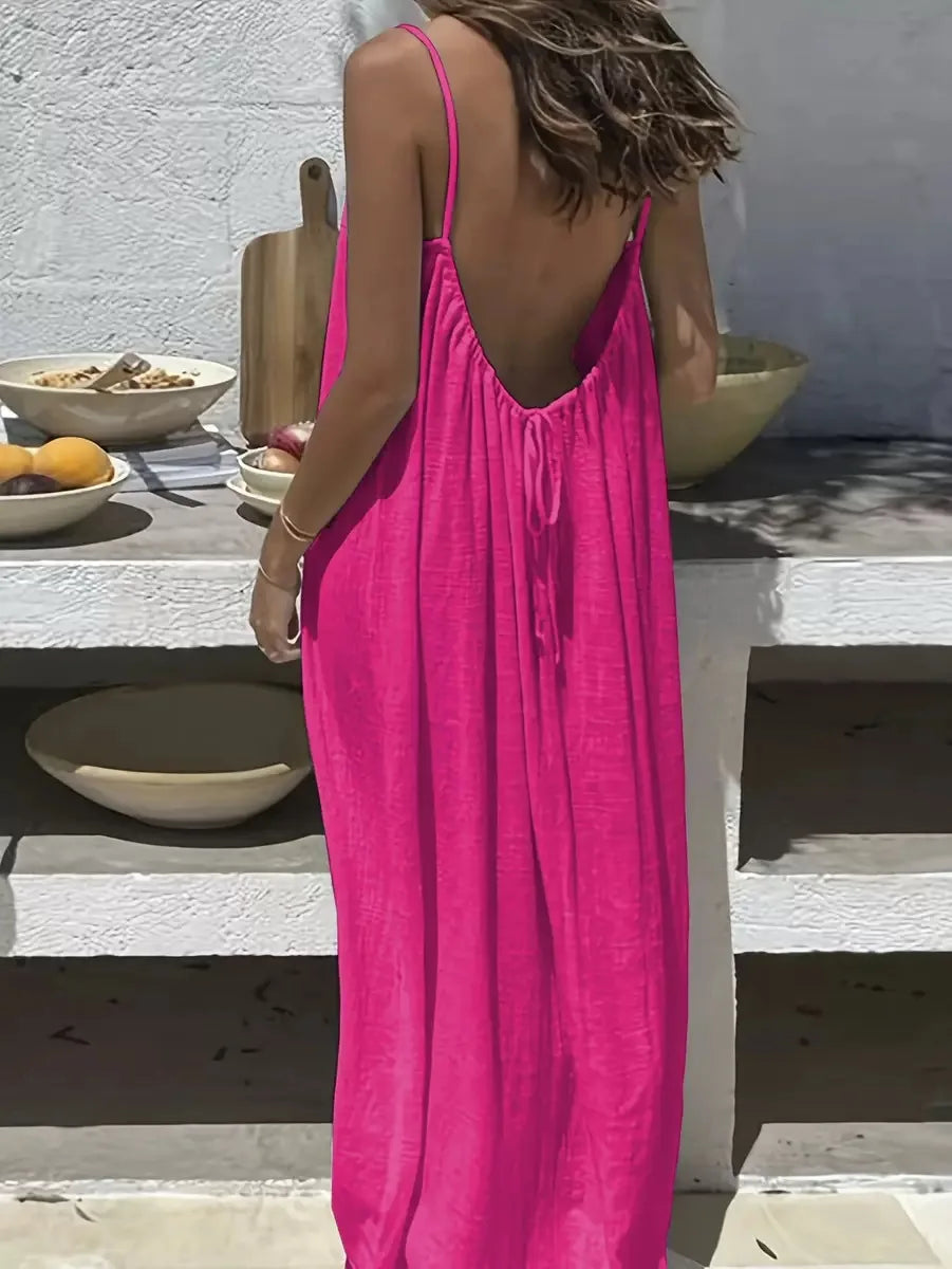 Luna Comfort Sleeveless Lounge Dress – Loose Fit Summer Nightwear