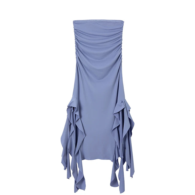 Elegant Asymmetrical One-Shoulder Midi Dress - Summer Casual & Formal Wear for Women