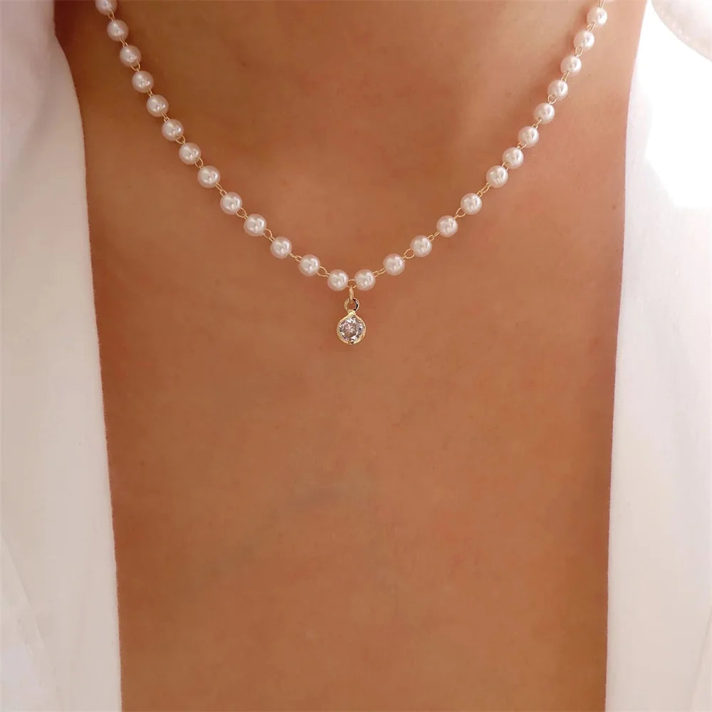 Vintage Elegant Layered Chain Pearl Necklace