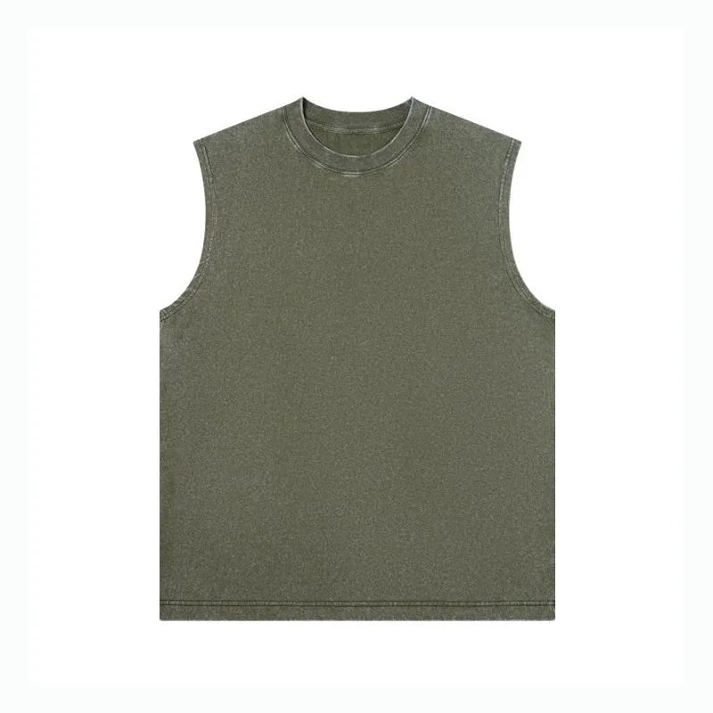 Nomad Washed Heavyweight Vest – Vintage Oversized Sleeveless Tee