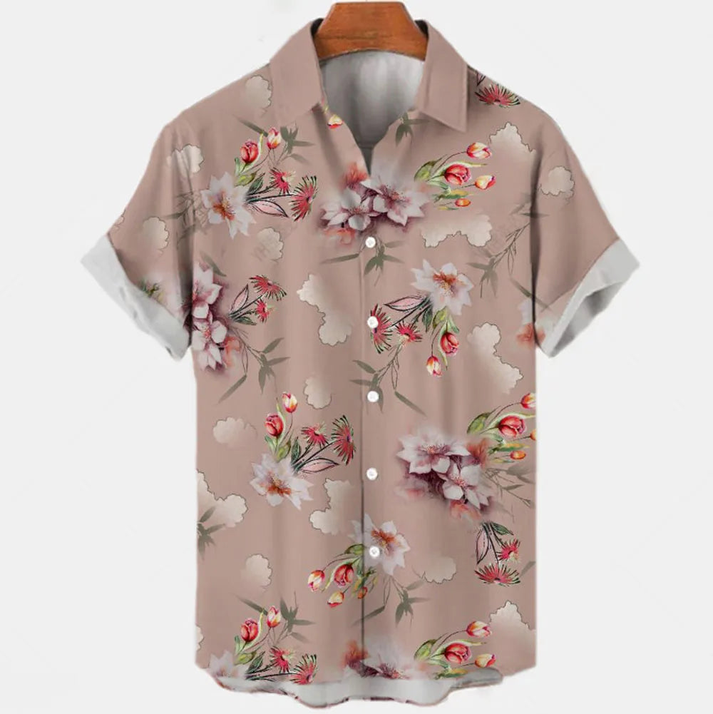 The "Sakura Breeze" Unisex Hawaiian Shirt – Summer Sakura Pattern Short Sleeve