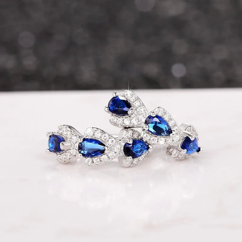Ocean Aura Blue Hoops – 925 Sterling Silver Luxury Earrings