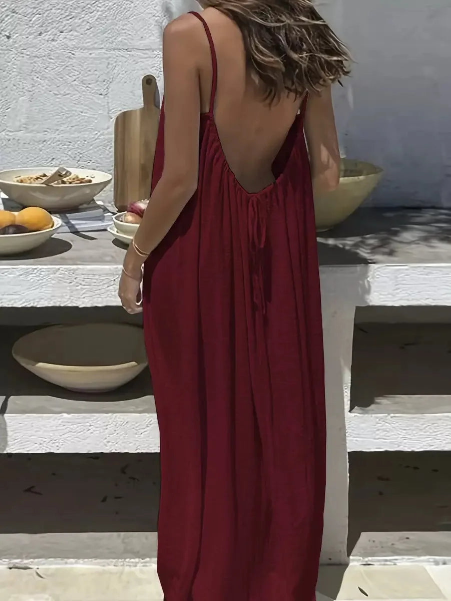 Luna Comfort Sleeveless Lounge Dress – Loose Fit Summer Nightwear