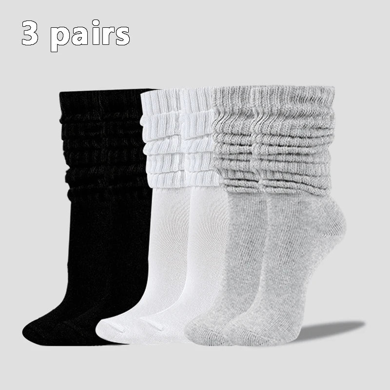 The "Soft-Stack" Slouch Socks (3-Pack) – Women's Trendy Pile-Up Mid-Length Socks