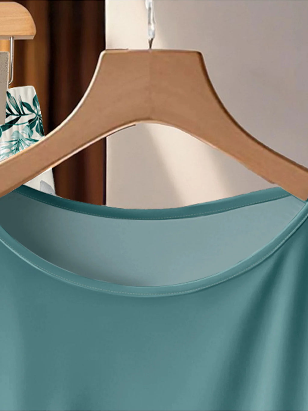 Summer Tropical Two-Piece Set - Casual Twist Top & Wide-Leg Pants
