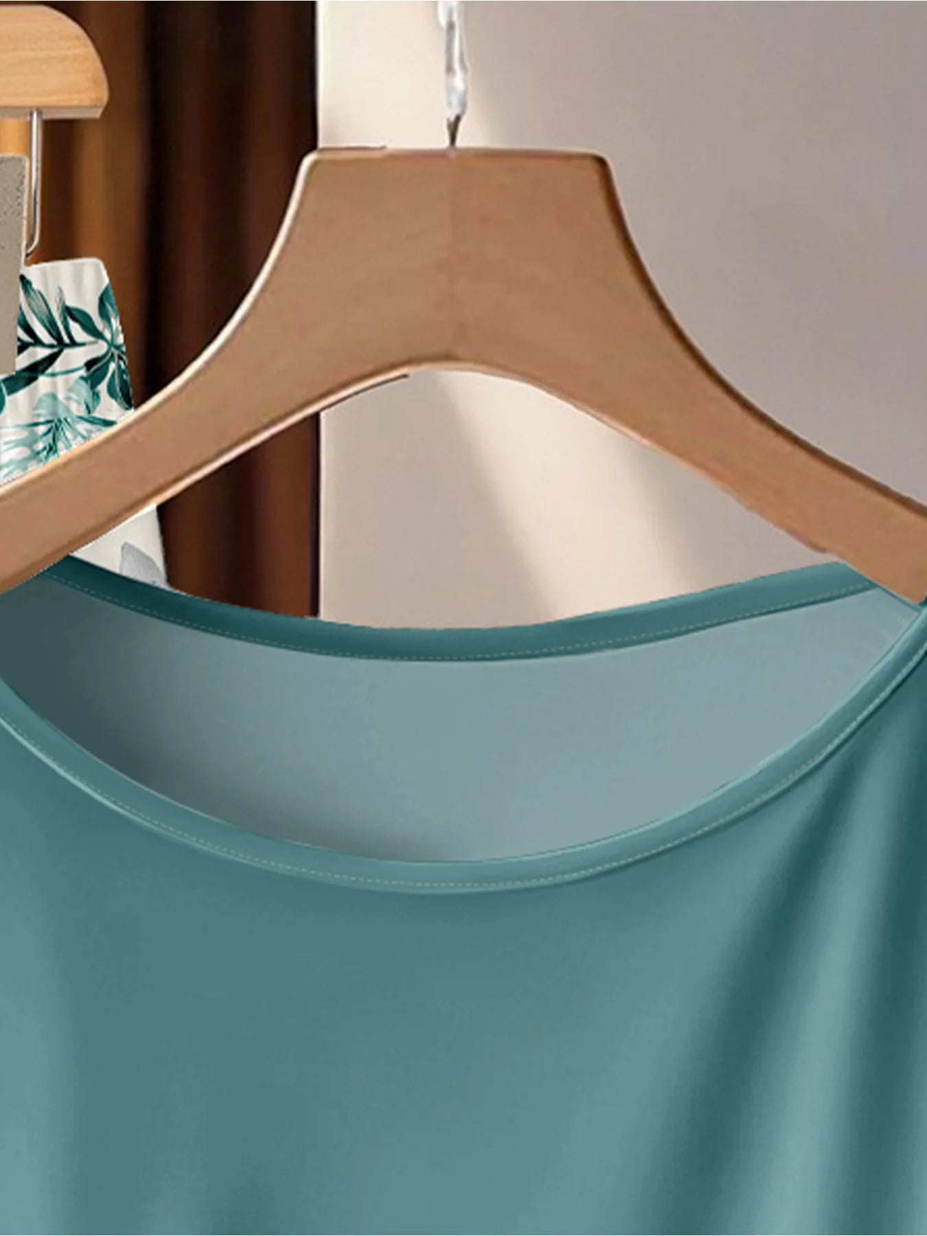 Summer Tropical Two-Piece Set - Casual Twist Top & Wide-Leg Pants