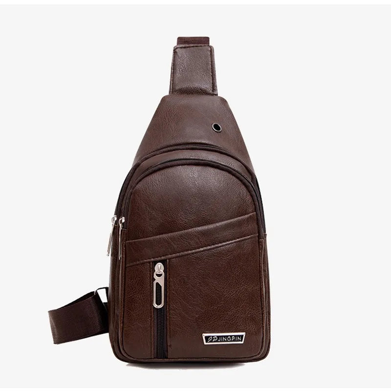 Premium PU Leather Business Chest Pack & Crossbody Sling Bag