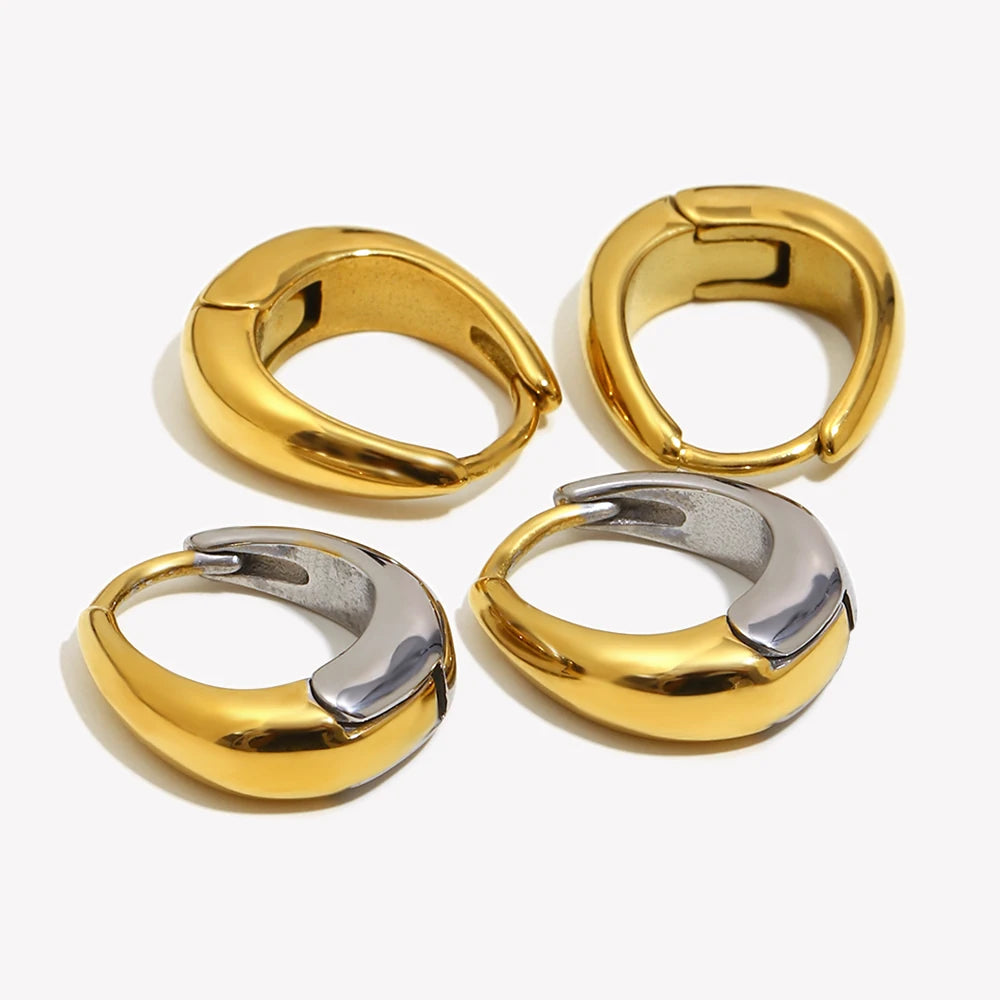 Siren Minimalist Bicolor Teardrop Hoops