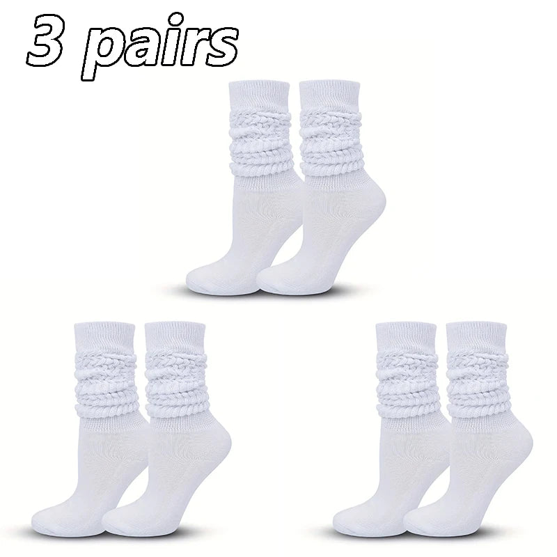 The "Soft-Stack" Slouch Socks (3-Pack) – Women's Trendy Pile-Up Mid-Length Socks