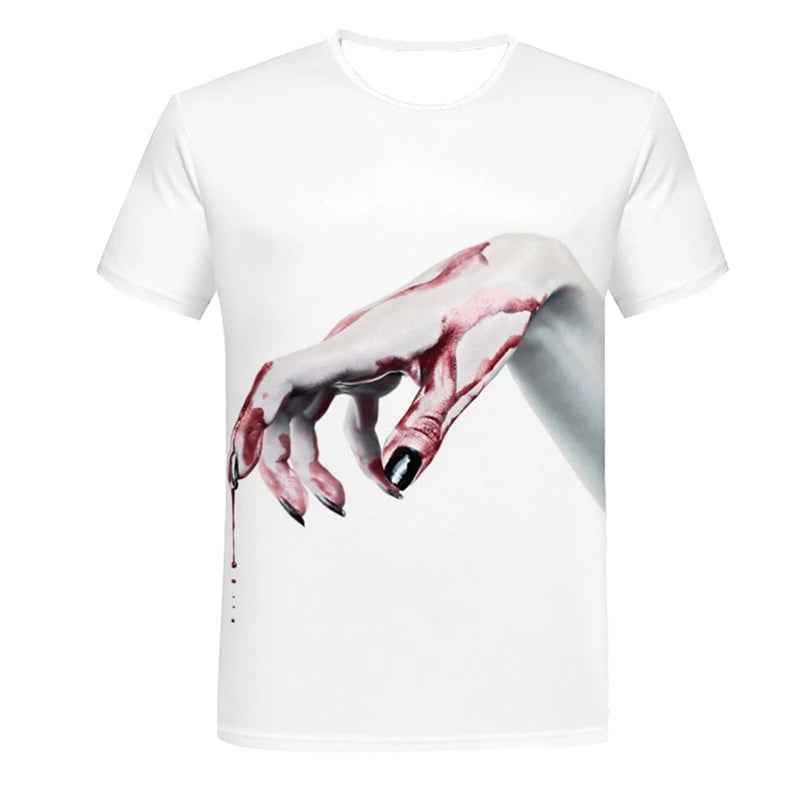 The "Carnage" 3D Graphic Oversized Tee – Horror Blood Palm Harajuku Streetwear