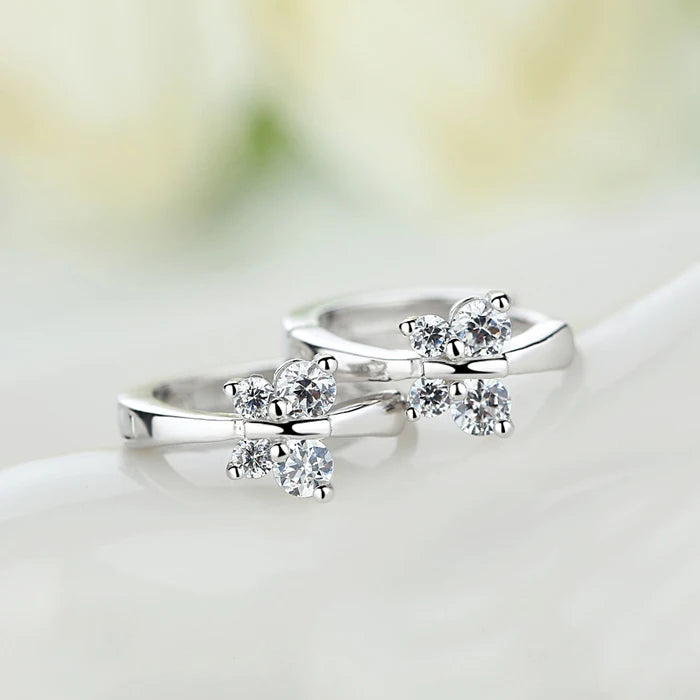 925 Sterling Silver Butterfly Huggie Earrings