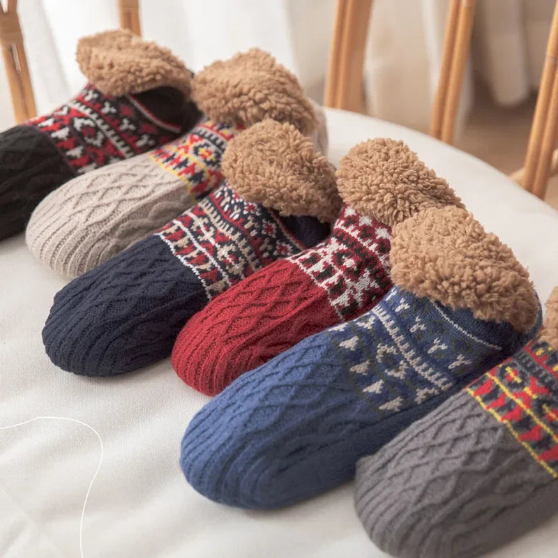 Nordic Thermal Floor Socks – Non-Slip Home Fleece Slippers Socks