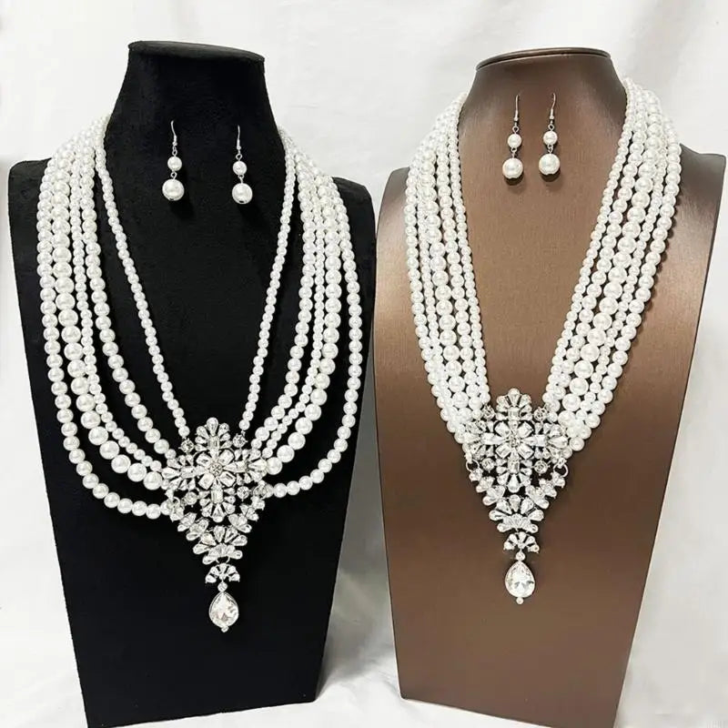 Gala Premium Layered Pearl Statement Set