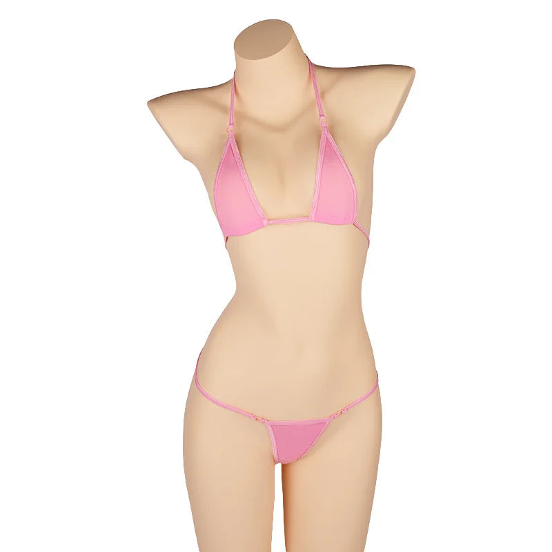 Siren Minimalist Micro Bikini Set – Adjustable Bandage Brazilian Swimwear