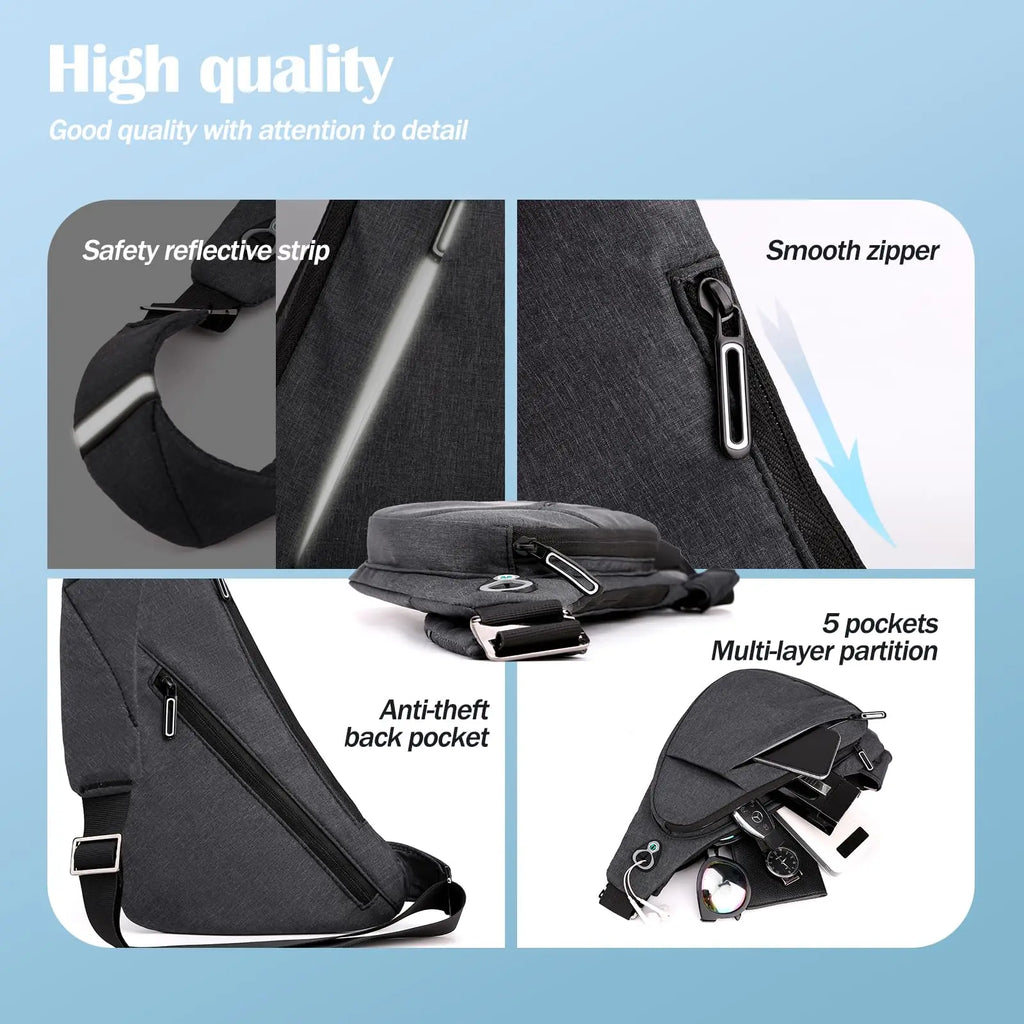 Anti-Theft Lightweight Sling Chest Bag & Crossbody Travel Backpack