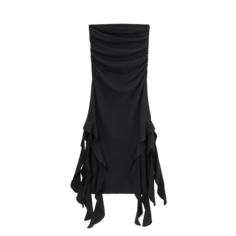 Elegant Asymmetrical One-Shoulder Midi Dress - Summer Casual & Formal Wear for Women