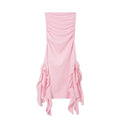 Elegant Asymmetrical One-Shoulder Midi Dress - Summer Casual & Formal Wear for Women