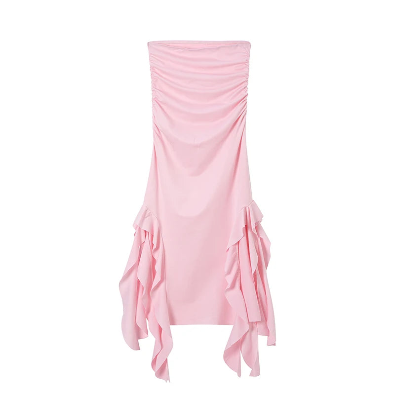 Elegant Asymmetrical One-Shoulder Midi Dress - Summer Casual & Formal Wear for Women