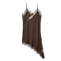 Elegant Satin Lace Backless Mini Summer Dress
