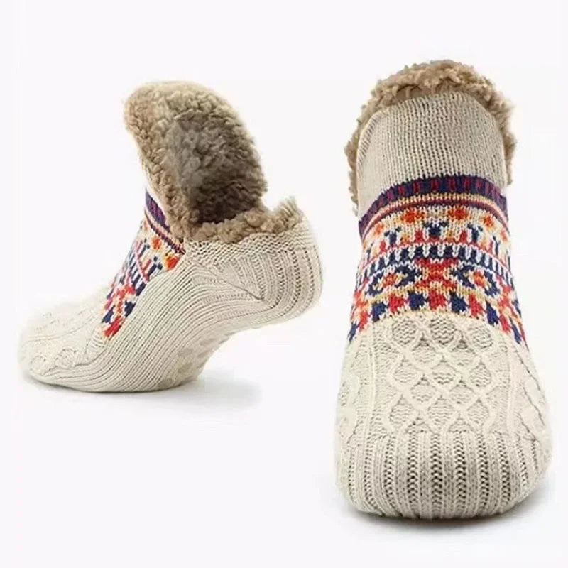 Nordic Thermal Floor Socks – Non-Slip Home Fleece Slippers Socks