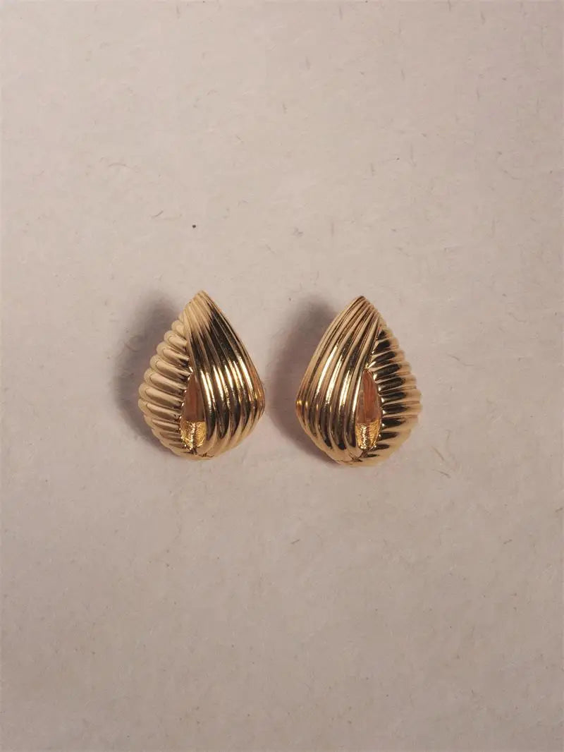 Aura Staggered Striped Hollow Drop Earrings