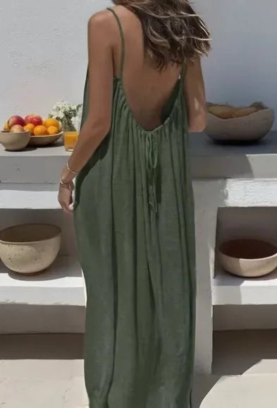 Luna Comfort Sleeveless Lounge Dress – Loose Fit Summer Nightwear