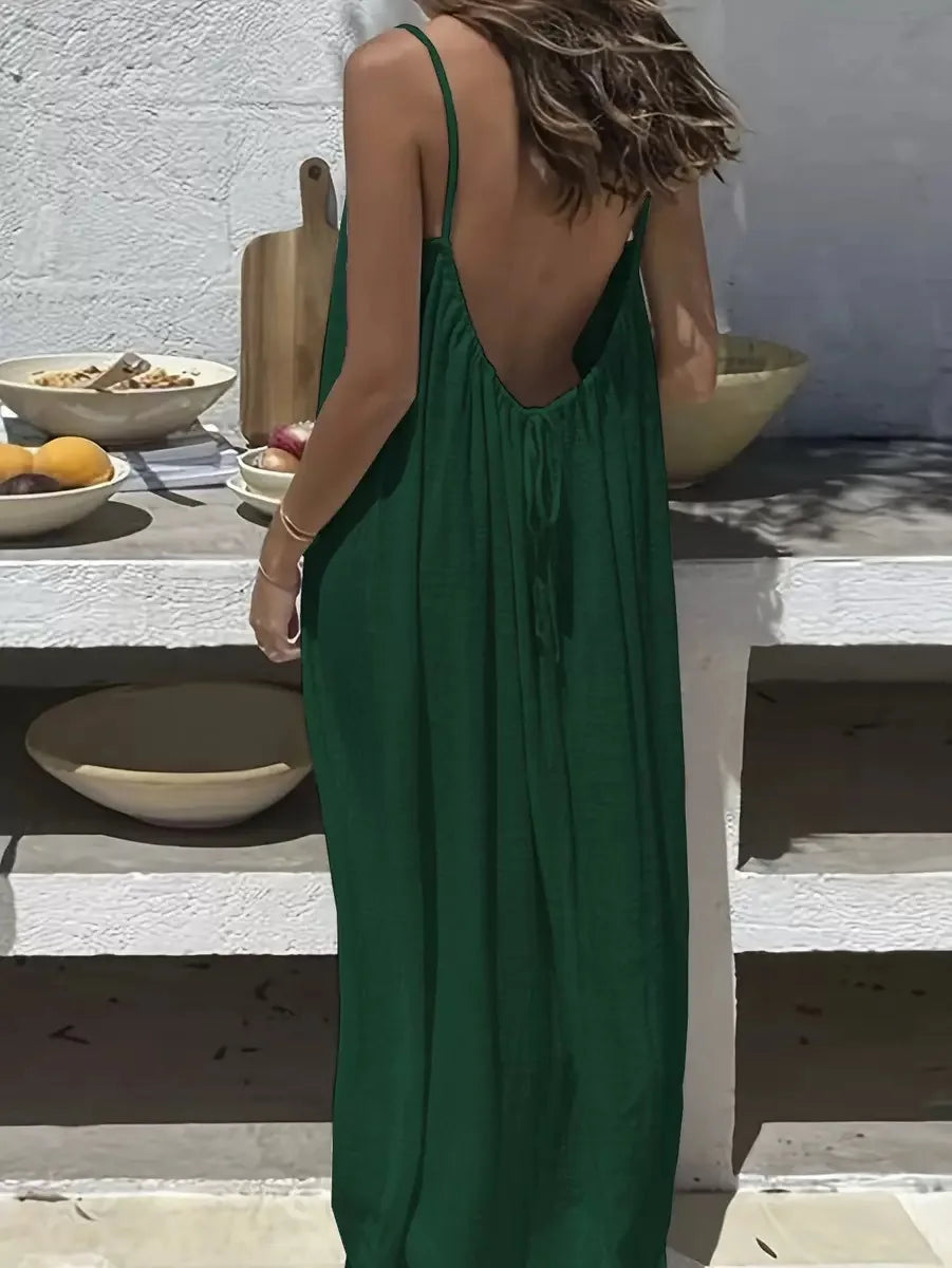 Luna Comfort Sleeveless Lounge Dress – Loose Fit Summer Nightwear