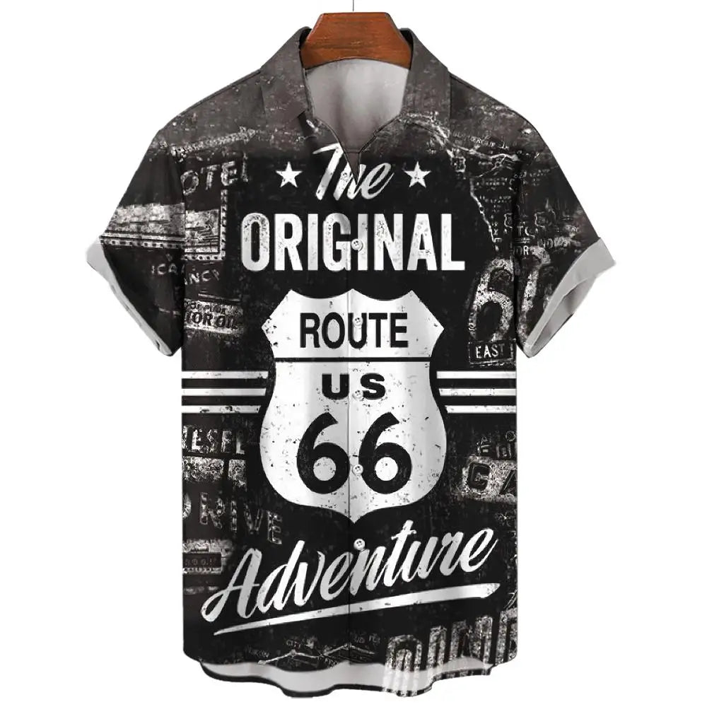 Route 66 Nomad Shirt – Vintage Classic Cars Short Sleeve Top