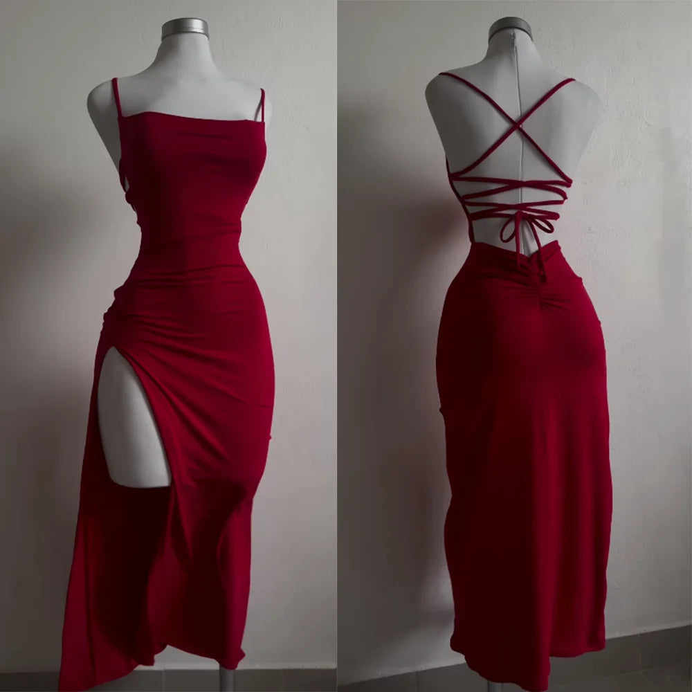 The "Aura Siren" Backless Maxi Dress
