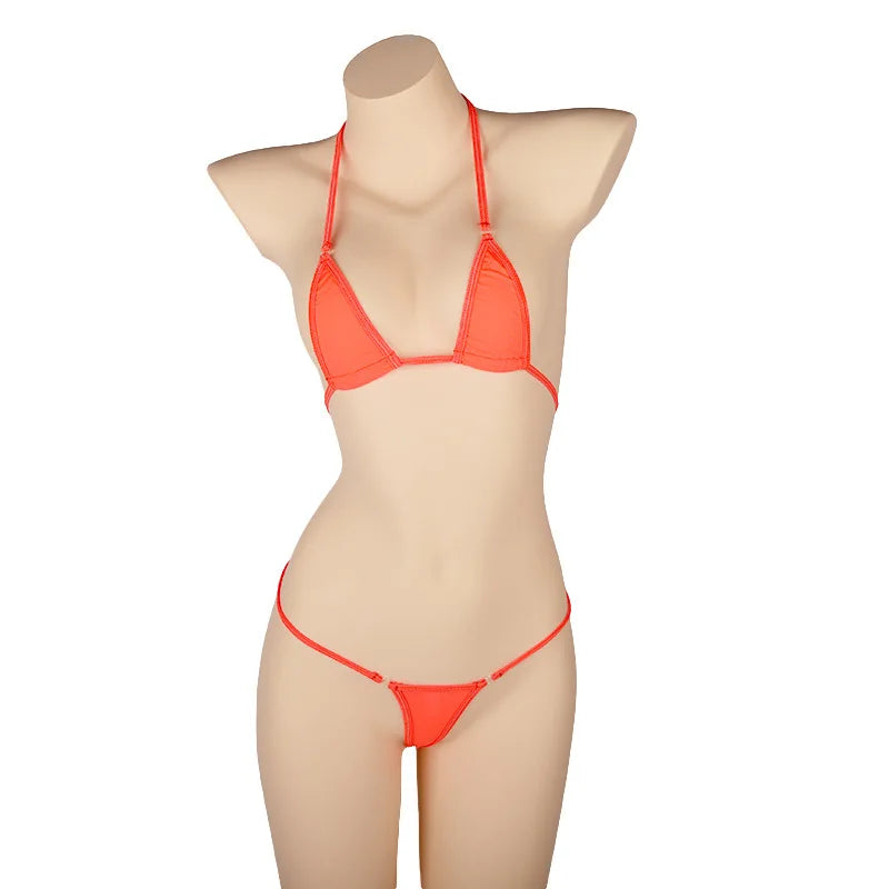Siren Minimalist Micro Bikini Set – Adjustable Bandage Brazilian Swimwear