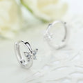 925 Sterling Silver Butterfly Huggie Earrings