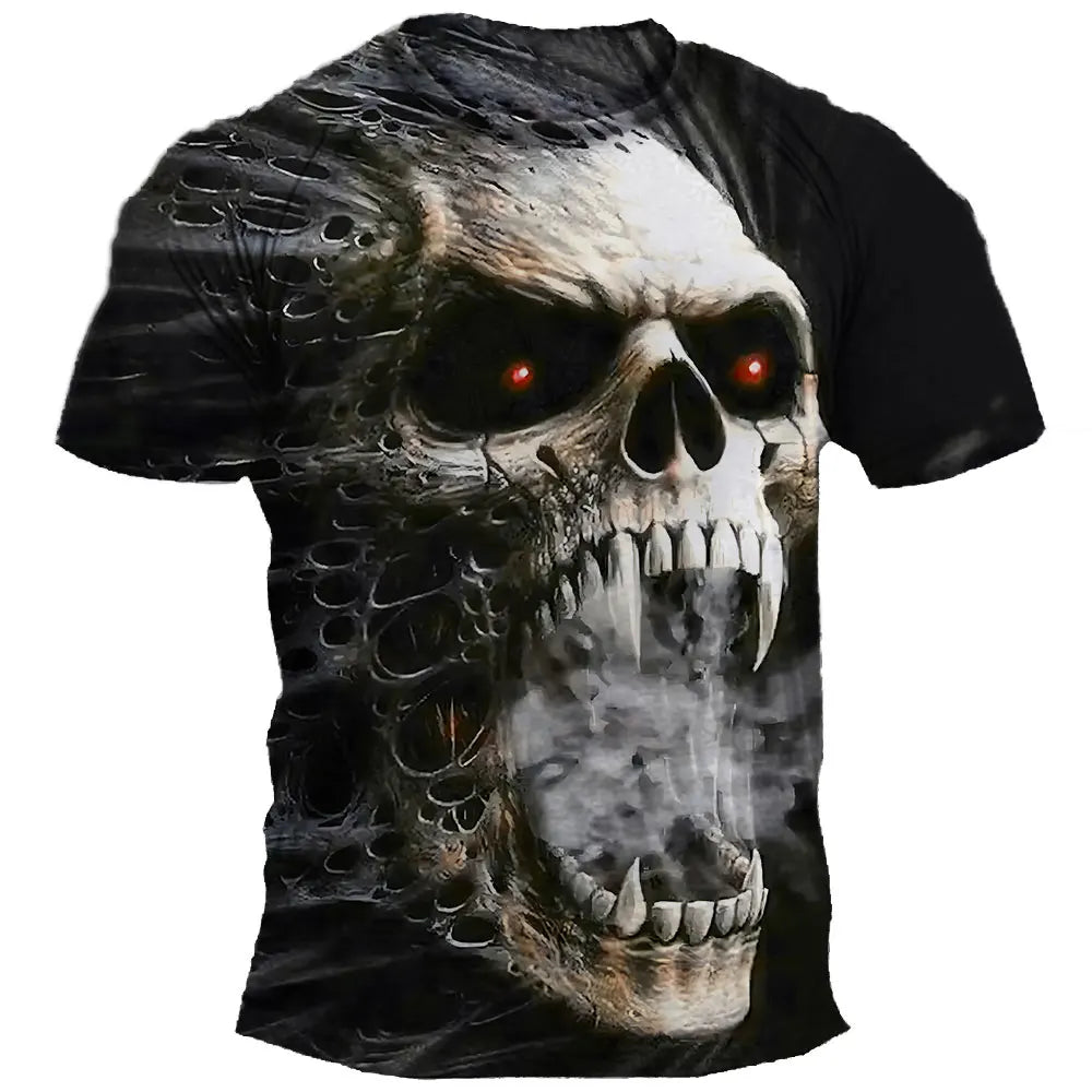 The "AeroGlow Phantom" Oversized Graphic Tee – Hip Hop Horror Skull Streetwear Shirt