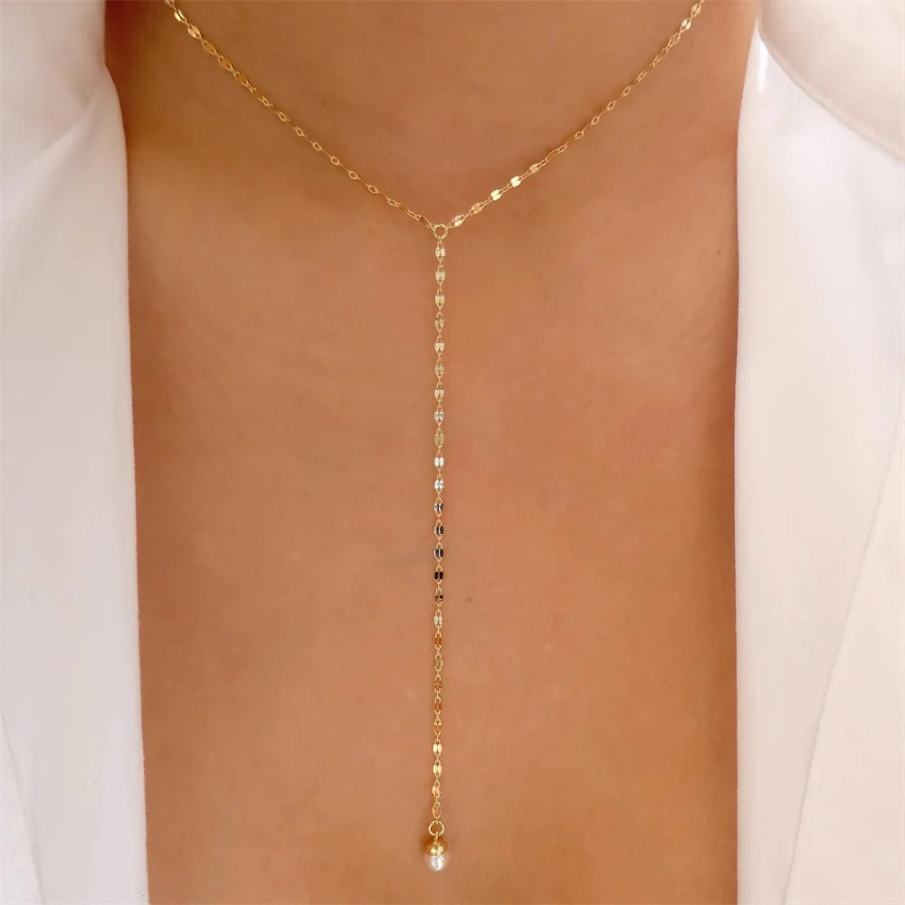 Vintage Elegant Layered Chain Pearl Necklace