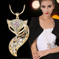 Vintage Ethnic Ocean Blue Crystal Long Pendant Necklace