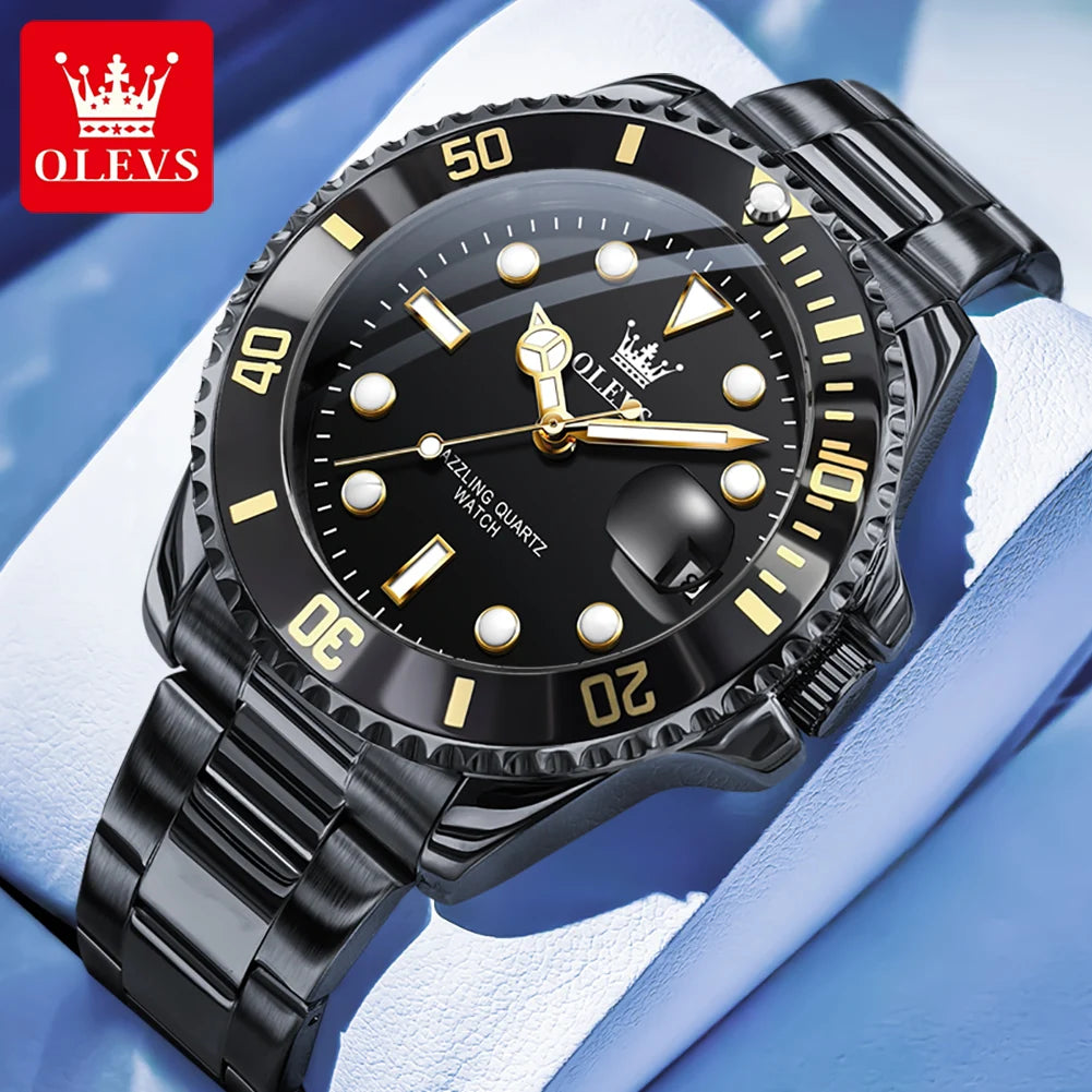 OLEVS Luxury Stainless Steel Quartz Watch