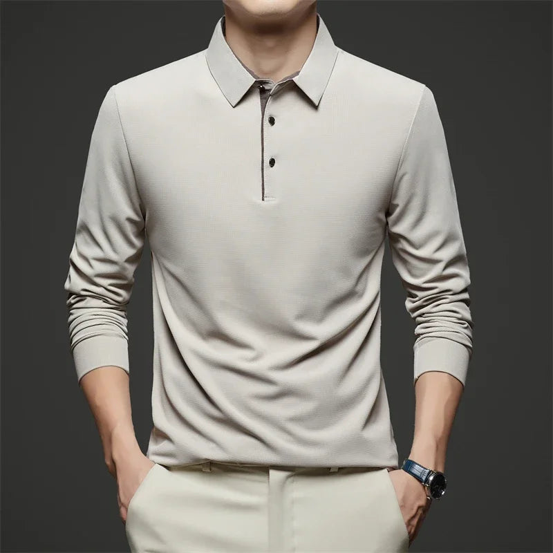 Milano Premium Long-Sleeve Smart-Casual Polo Shirt